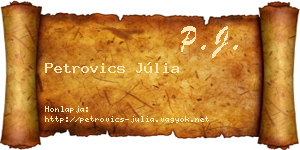 Petrovics Júlia névjegykártya
