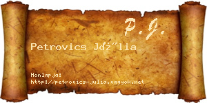 Petrovics Júlia névjegykártya