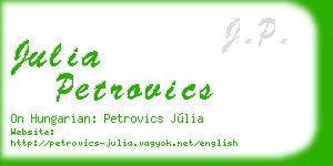 julia petrovics business card