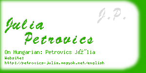 julia petrovics business card